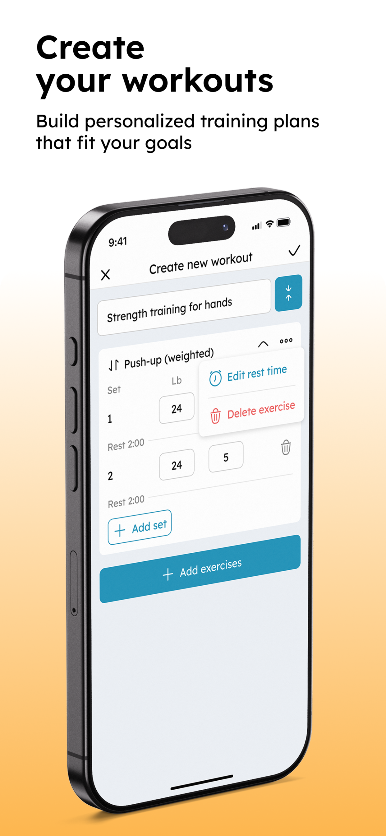 OPA Fit app screens showing workout creation and tracking