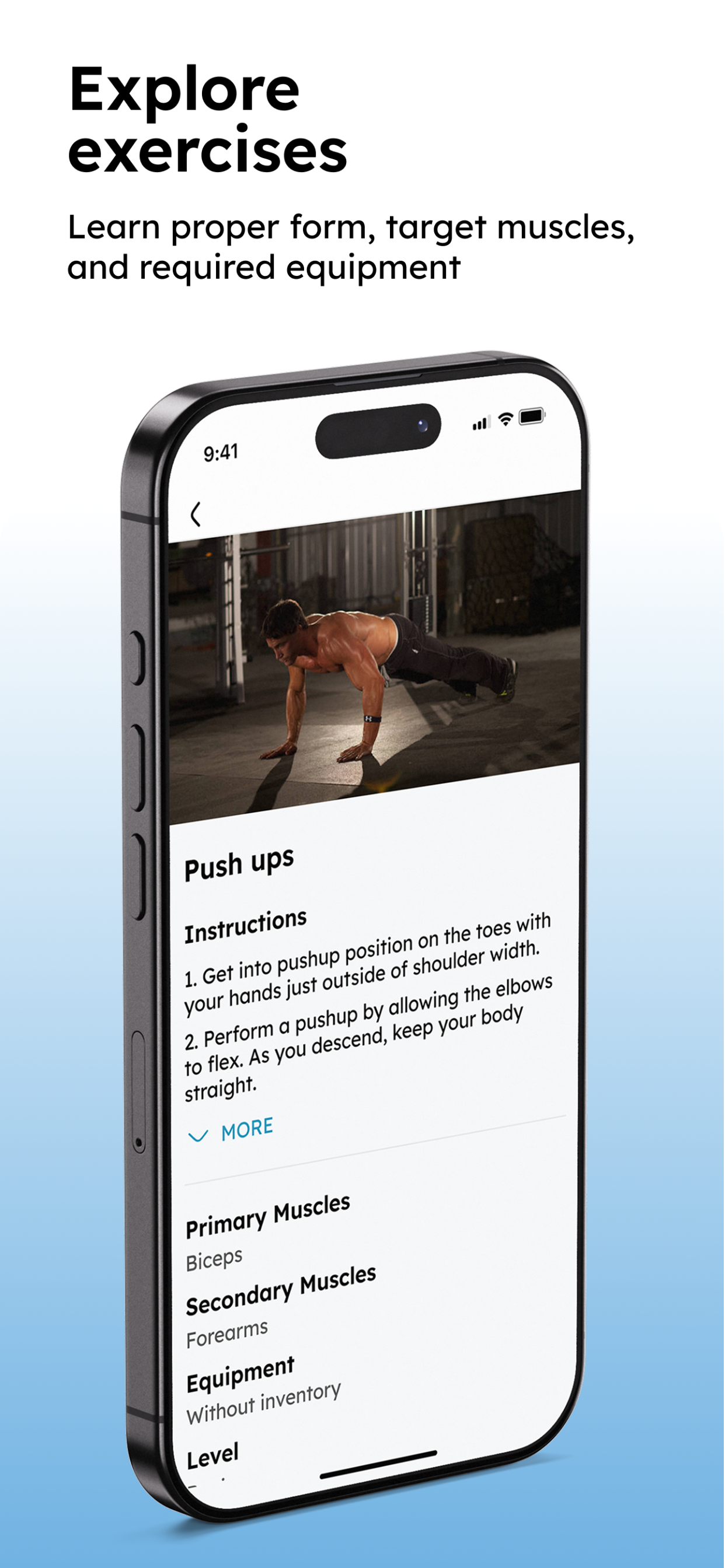 OPA Fit — Explore exercise details screen