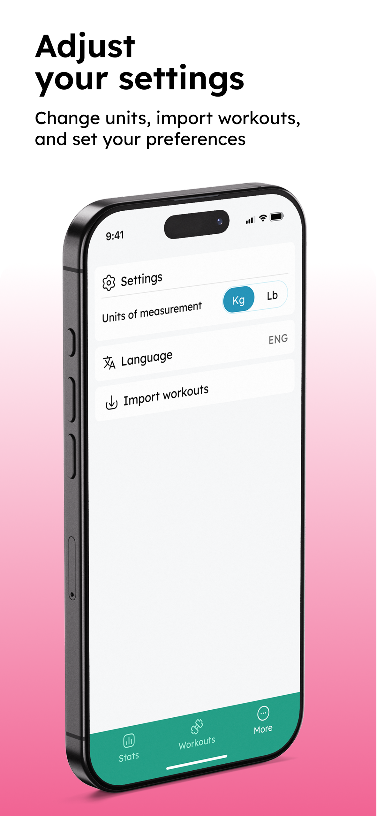 OPA Fit — Settings screen