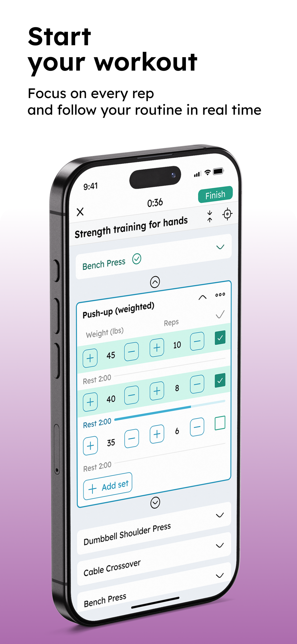 OPA Fit — Start your workout screen